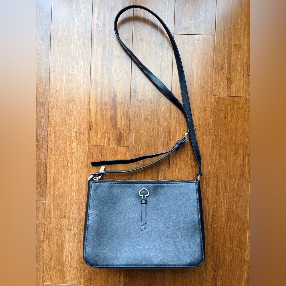 Kate Spade New York Adel Medium Top Zip Crossbody - Black Leather